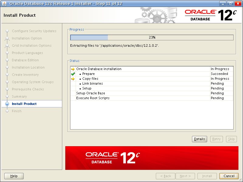 Oracle Database 12c Release 1 Installer - Step 11