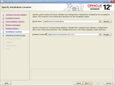 Oracle Database 12c Release 1 Installer - Step 6