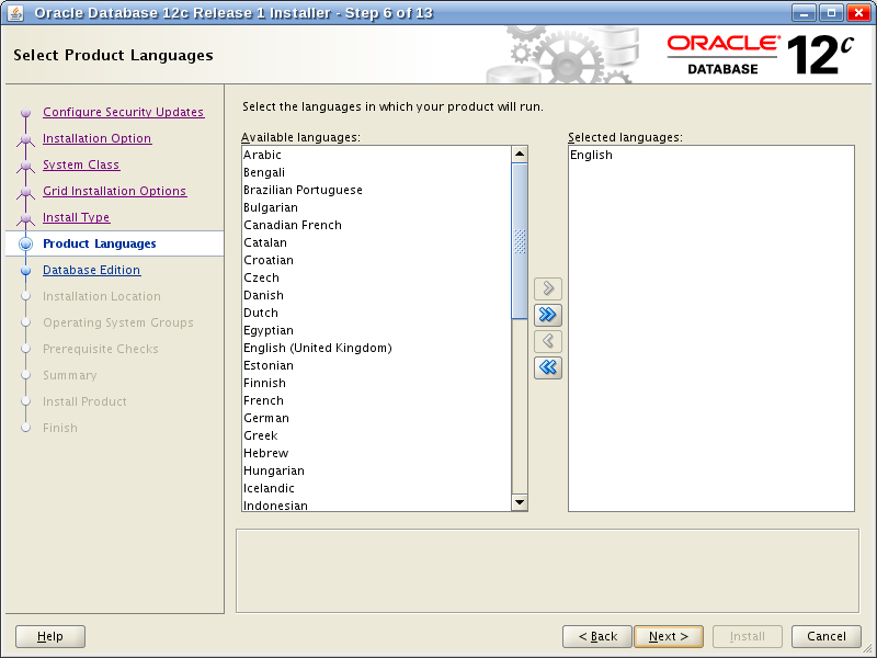 Oracle Database 12c Release 1 Installer - Step 7