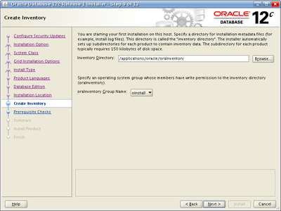 Oracle Database 12c Release 1 Installer - Step 9